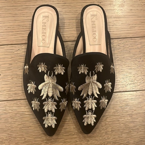 KMEIOO Velvet Bee Slip In Flat Size 10 - Picture 5 of 6